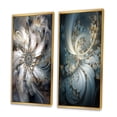 thumbnail image 3 of Designart "Emergence of Ivory Fractals I" Fractals Framed Wall Art Set Of 2 - Transitional Blue Framed Canvas Set For Living Room Decor, 3 of 6
