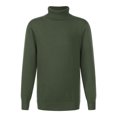 thumbnail image 1 of RUNQHUI Chandail Tricoté à Col Roulé Côtelé Manches Longues pour Garçons Filles Hiver Chaud Vert 110, 1 of 5