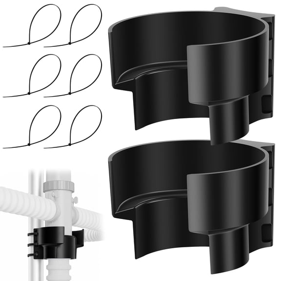 2Pcs Pool Plunger Valve Bracket with 6 Cable Ties, ABS Plastic Pool Hose Support Stand Anti Slip for Above Ground Pools Accessories