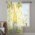 thumbnail image 4 of Yellow Lemons Sheer Curtains 63 Inches Long, Cute Gnomes Summer Fruits Rustic Flowers Light Filering Curtains, Breathable Simi Curtain Privacy Drapes for Living Room Bedroom Window Treatment, 4 of 9