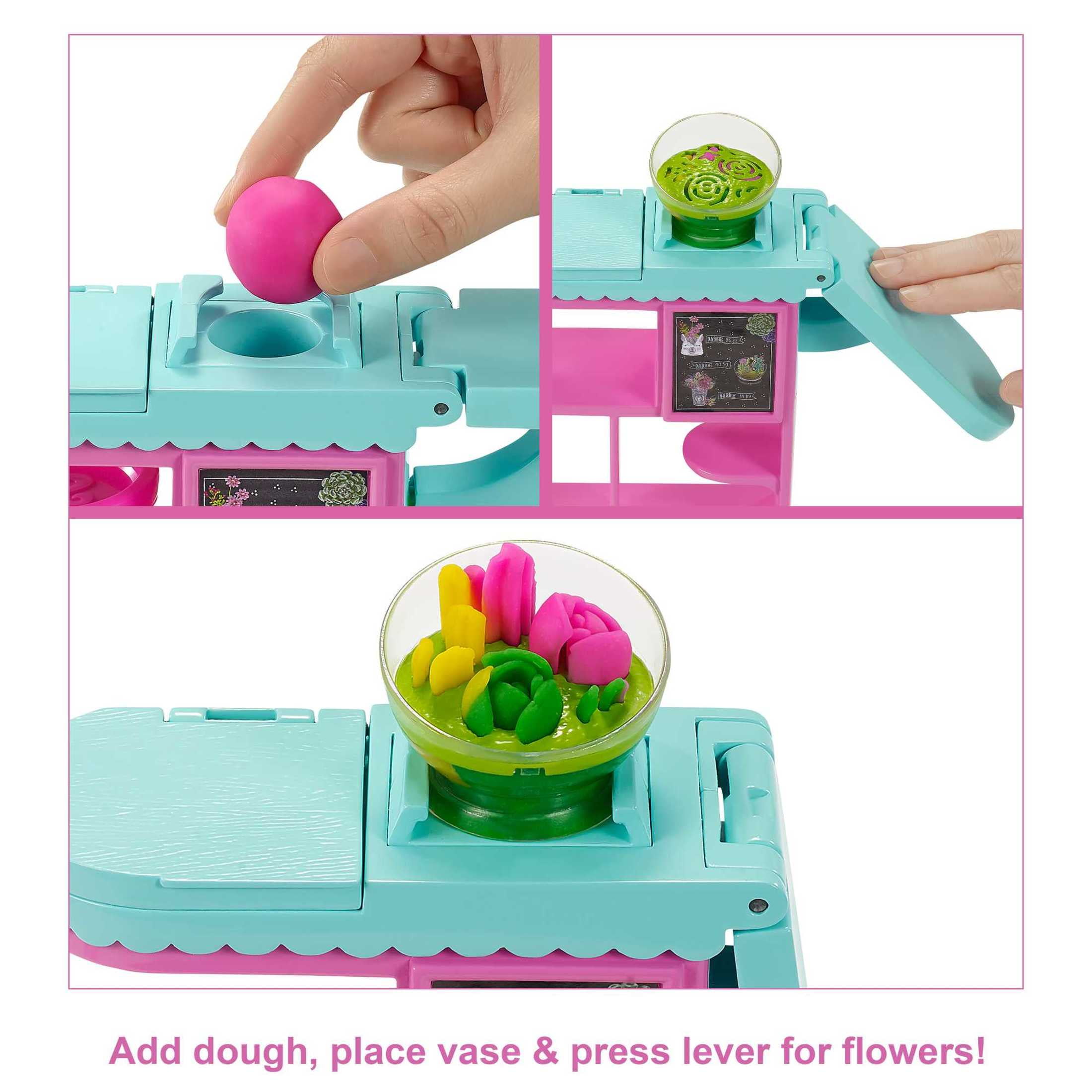 Barbie Florist Doll Flower Making Playset with Station Molds Dough Accessories Walmart