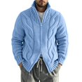 thumbnail image 3 of FOPSUFGWFO Cable Knit Cardigan for Men Solor Collar Loose Zipper Sweaters Long Sleeve V-Neck Tops for Fall Winter XL, 3 of 6