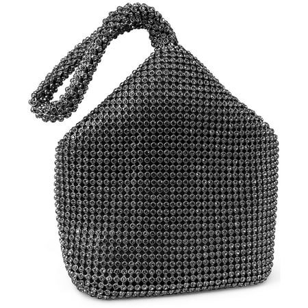 Geiomoo Evening Bag, Women Sparkly Clutch Bag Bling Beaded Glitter Handbags for Wedding Party