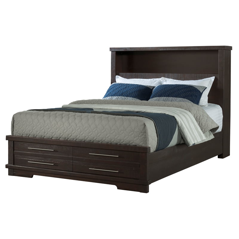Martin Svensson Home Waterfront King, Rustic Bookcase Storage Bed
