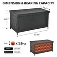 thumbnail image 3 of Uforic 230 Gallon Large Wicker Deck Box,Waterproof Outdoor Toy Storage Boxes - Black, 3 of 9