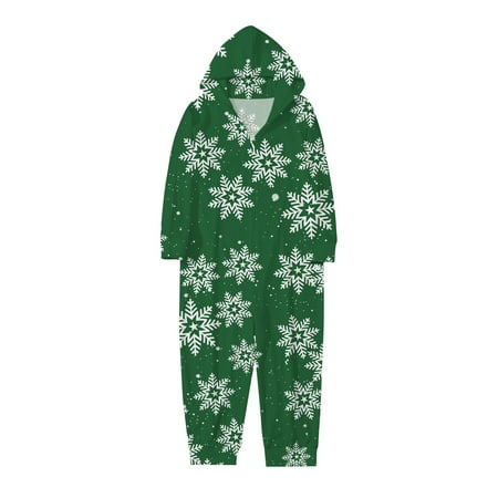 

Landzoo Family Matching Christmas Snowflake Print Family Pajamas Set With Hood For Kids Matching Holiday Sleepwear Harmonious