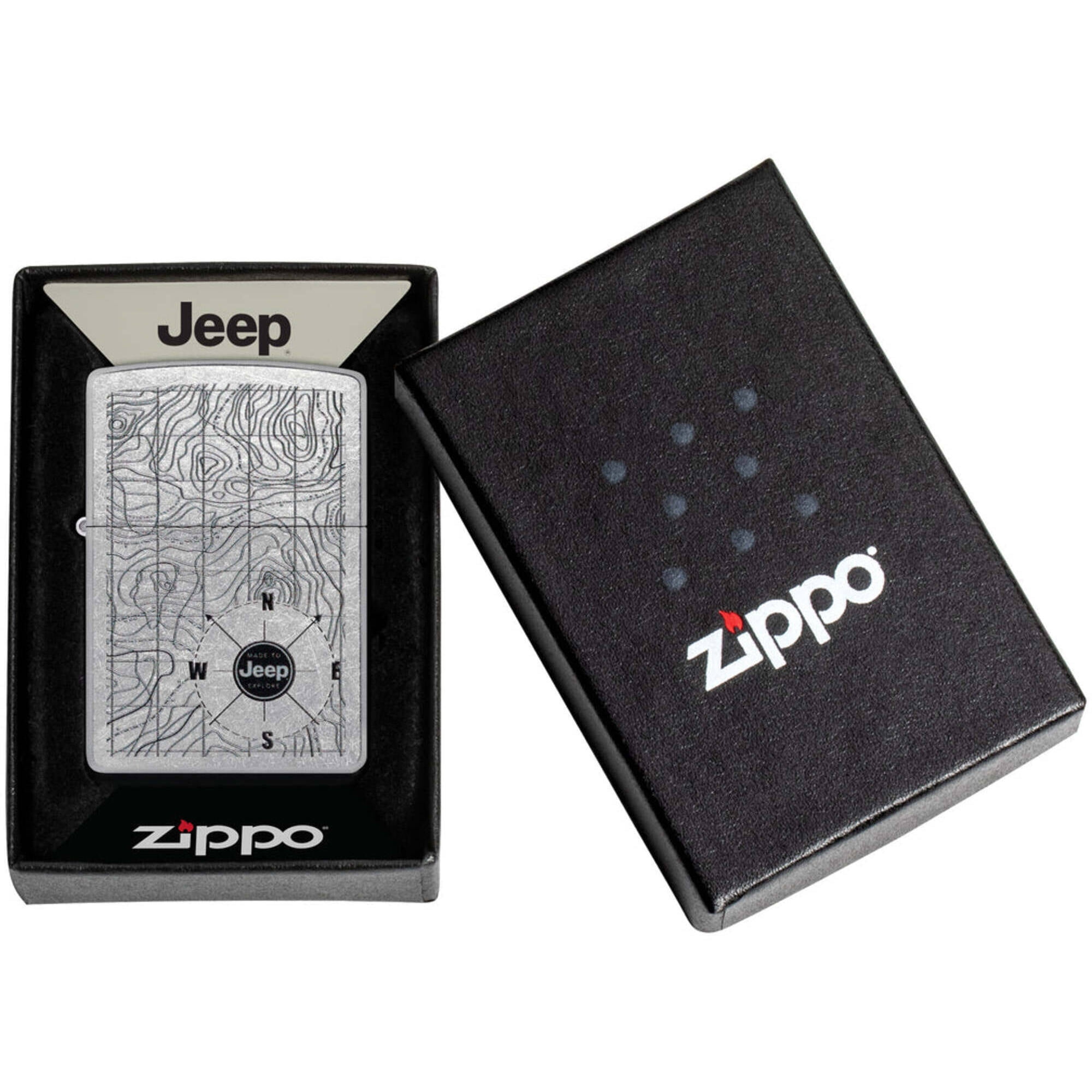Zippo 48765 Jeep with Topographical Map Motif Windproof Lighter