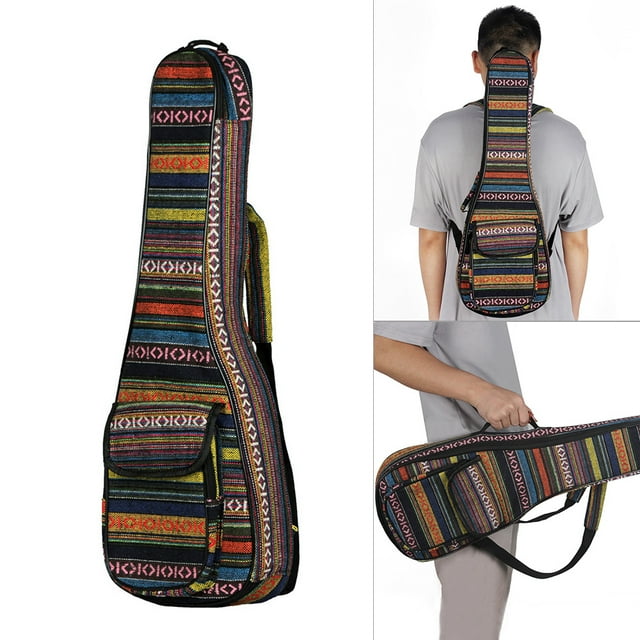 Special National Style 23" Ukelele Ukulele Uke Bag Backpack Case 6mm Cotton Padding Durable Colorful with Adjustable Shoulder Strap for Concert Ukeleles