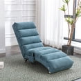 thumbnail image 4 of Newest Linen Massage Chaise Lounge Indoor with Remote Control,Ergonomic Electric Massage Long Lounger with 5 Modes for Office, Living Room,Bedroom (Blue), 4 of 11