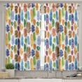 thumbnail image 2 of Ambesonne Feathers Valance & Curtain, Watercolor Style Art Print, 55"x36", Multicolor, 2 of 6