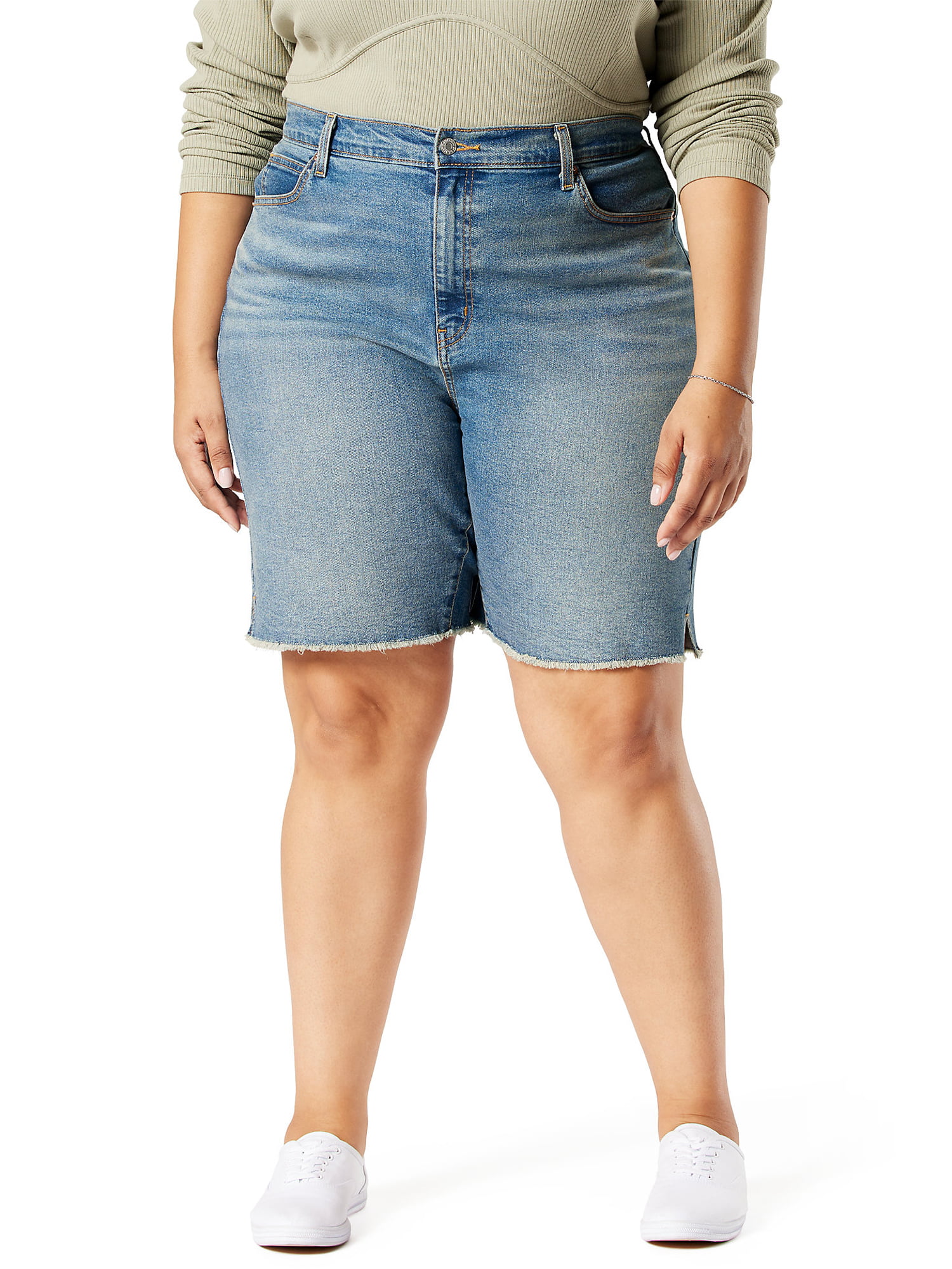 Signature By Levi Strauss & Co Women's Plus Size Heritage High Rise Bermuda  Shorts 