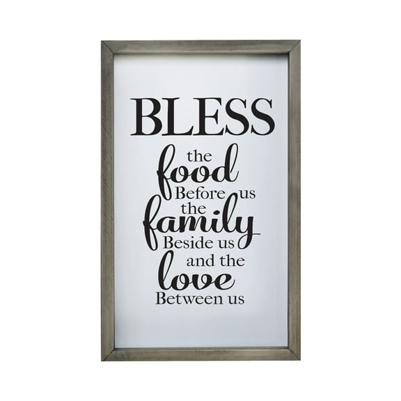 Modern Framed Shadow Box 12x18 Bless The Food