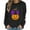 Black, variant on Women Loose and Casual Halloween Printed Long-Sleeved Round-Neck Capless Sweater Orange