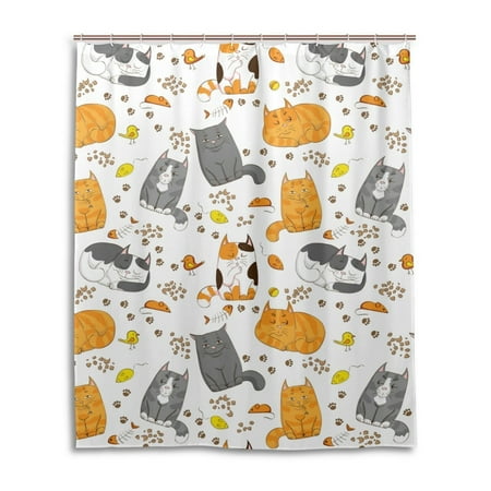 popcreation bathroom cartoon yellow cat shower curtain and hooks 60x72 inches home decor sleeping cat curtains - Cat Curtains popcreation bathroom cartoon yellow cat shower curtain and hooks 60x72 inches home decor sleeping cat curtains - Cat Curtains