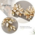 thumbnail image 3 of Flower Bride Wedding Headpiece Crystal Bridal Hair Accessories Pearl Headband for Women and Girls (B Gold), 3 of 4
