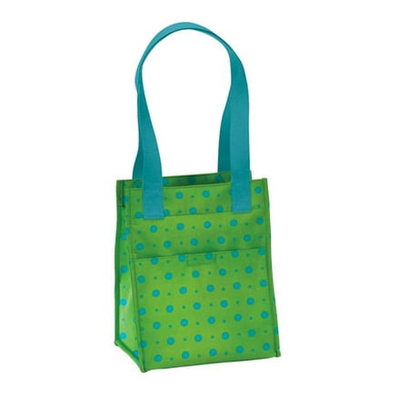 Joann Marrie Designs NLB2LTD Large Lunch Bag - Lime with Turquoise Dots, Pack of 2