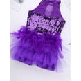 thumbnail image 7 of iEFiEL Kids Girls Sequins Leotard Mesh Ruffles Ballet Jazz Dance Costume Purple 10, 7 of 7