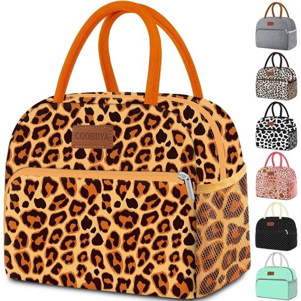 Coobiiya Bolsa de almuerzo para mujer, bolsa de almuerzo aislada para mujeres y hombres adultos, reutilizable pequeña a prueba de fugas, lindas bolsas de almuerzo para el trabajo, oficina, picnic o vi