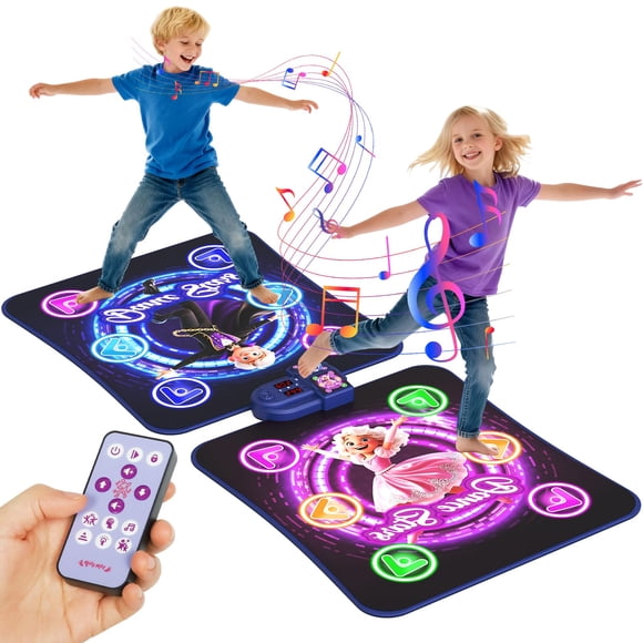 TooLion Double Dance Mat for Kids 3-12 - Dance Pad with Light-Up 12 Buttons,5 Game Modes,Touch-Sensitive & Built-in Music & Adjustable Volume,Christm