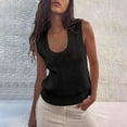 thumbnail image 2 of Bovemsi Silk Camisole Tops for Women Summer Sweater Vest Sleeveless Ribbed Knit Black Camisole, 2 of 9