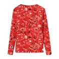 thumbnail image 4 of HKEJIAOI T-Shirts à Manches Longues en Polyester pour Femmes Col Rond Imprimé Graphique Blouses Habillées Décontractées Manches Longues, 4 of 5