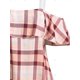 thumbnail image 3 of Blusa de hombro frío de correa de correa de tela escocesa de talla grande Rosegal Blusas Tallas Grandes, 3 of 5