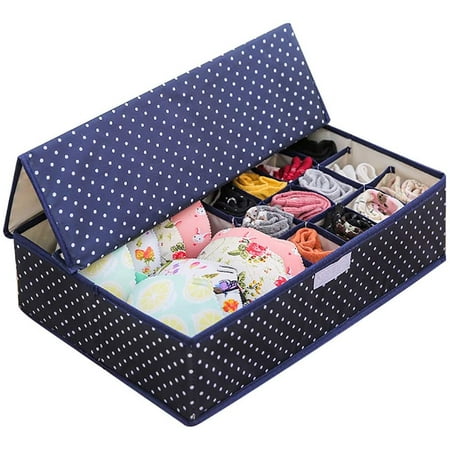 

Underwear Organizer 17 Cell Foldable Sock and Underwear Drawer Organizer Collapsible Closet Cabinet Organizer Underwear Storage Boxes Drawer Dividers for Bra Socks Ties Belts