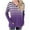 Purple, variant on yillto Striped Shirts for Womens V Neck Long Sleeve Color Block Casual Top Fall Tunic Tee with Pockets