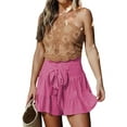 thumbnail image 5 of SLADYGLO Women Strappy Elastic Pleated Waist Wide-Leg Ruffle Hem Versatile Shorts, 5 of 6