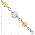 thumbnail image 4 of Stainless Steel Bracelet Fancy Women's mm 9 in Yellow IP-plated Textured Circle Link, 4 of 4