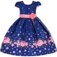 thumbnail image 1 of Cosplay Life Floral Dress For Girls and Young Adults Fashion Flower Waistline Kids Party Festival Dress Ages 2-10 Years Old (BLUE, 9yrs), 1 of 3