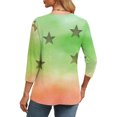 thumbnail image 5 of Cavosen Blouse for Women 3/4 Sleeve V Neck Cute Sweatshirt Star Lightweight Oversized Pullover Soft Spring Orleans Party Tops, 5 of 7