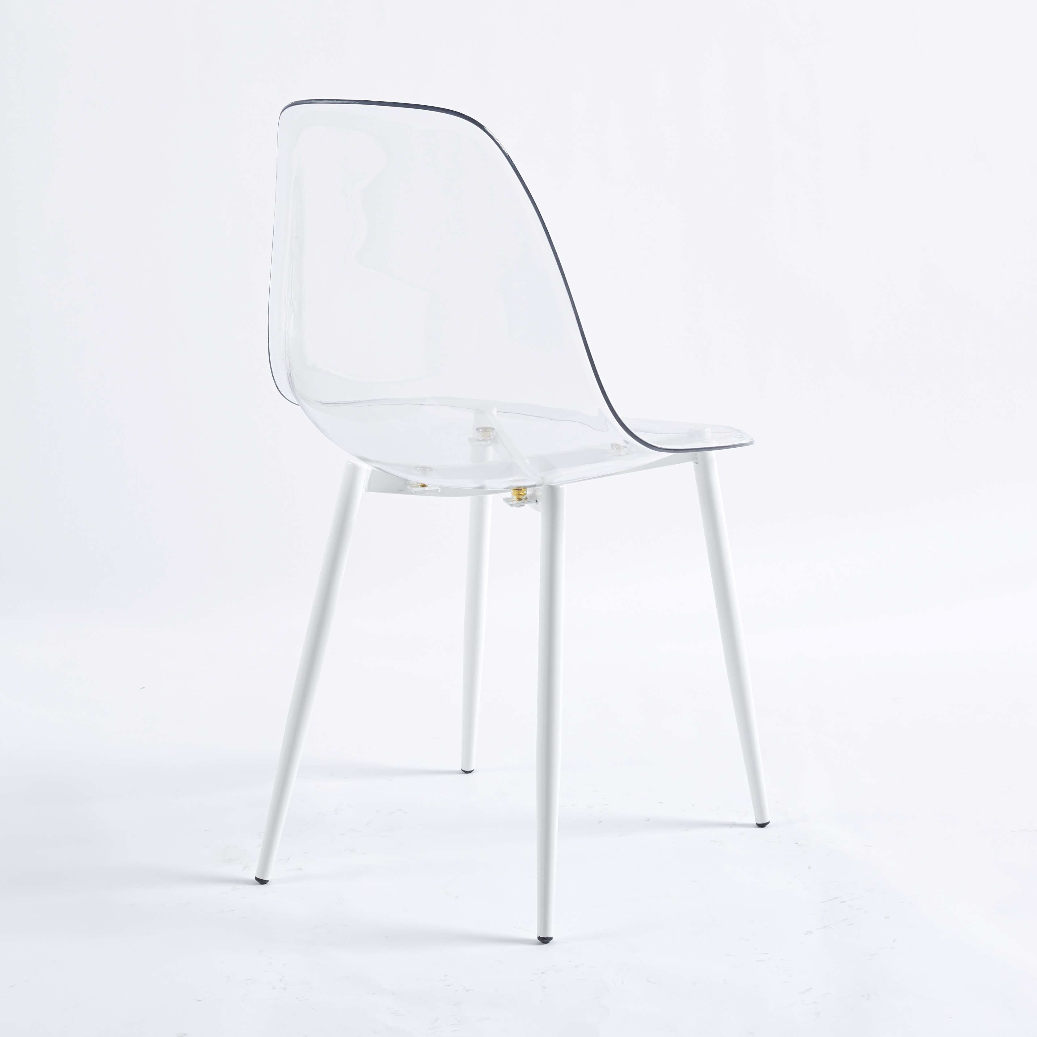 MAYEERTY Modern Plastic Chair Set of 4 Iron Tube Legs Dining Living Room