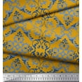 thumbnail image 2 of Soimoi Gold Moss Georgette Fabric Vector Design Damask Print Fabric by the Yard 44 Inch Wide, 2 of 3
