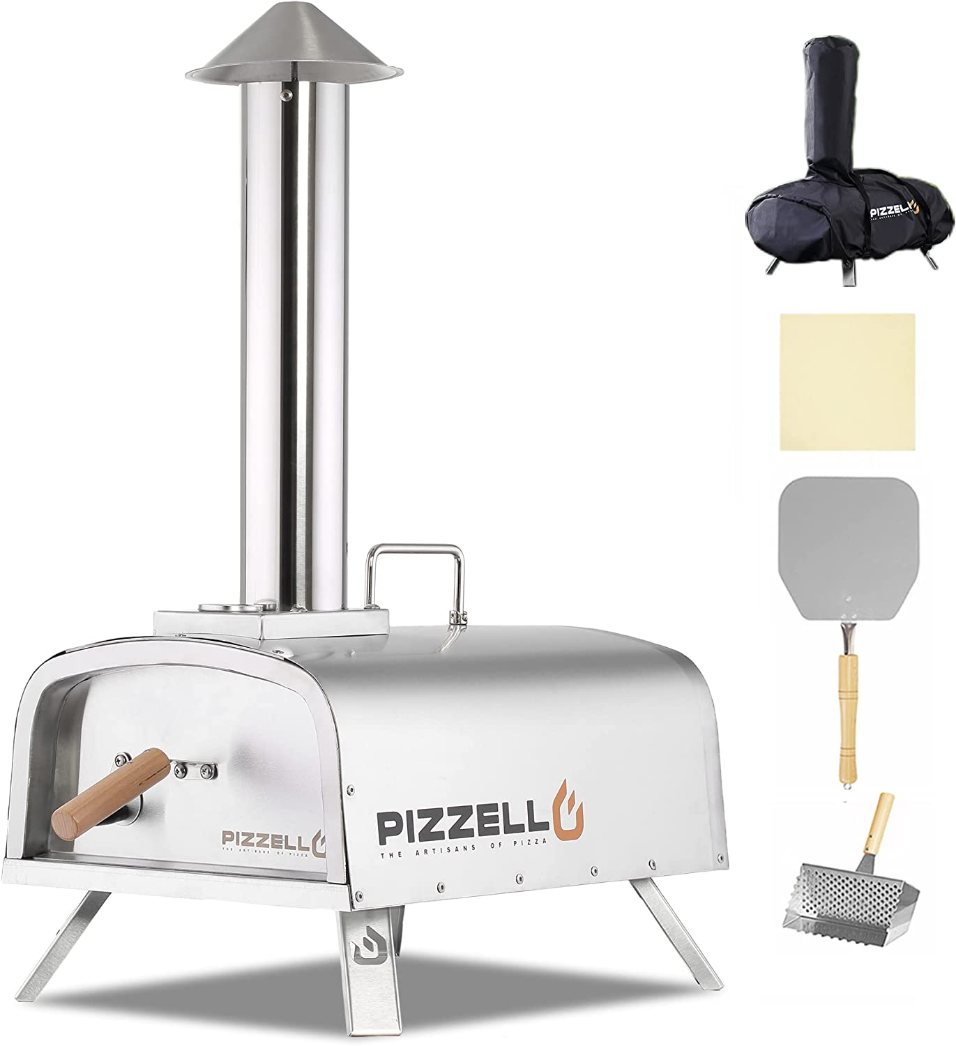 PIZZELLO Outdoor Wood Fired Pizza Oven Portable Pellet Pizza Ovens With
