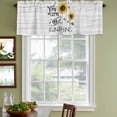 thumbnail image 3 of Sunflowers Curtain Valances for Windows, Kitchen Valance Window Treatments Panel 2 Pack, Farmhouse Country Bee Wooden Grain Rod Pocket Short Curtains for Bathroom Bedroom 60 x 18 Inch, 3 of 8
