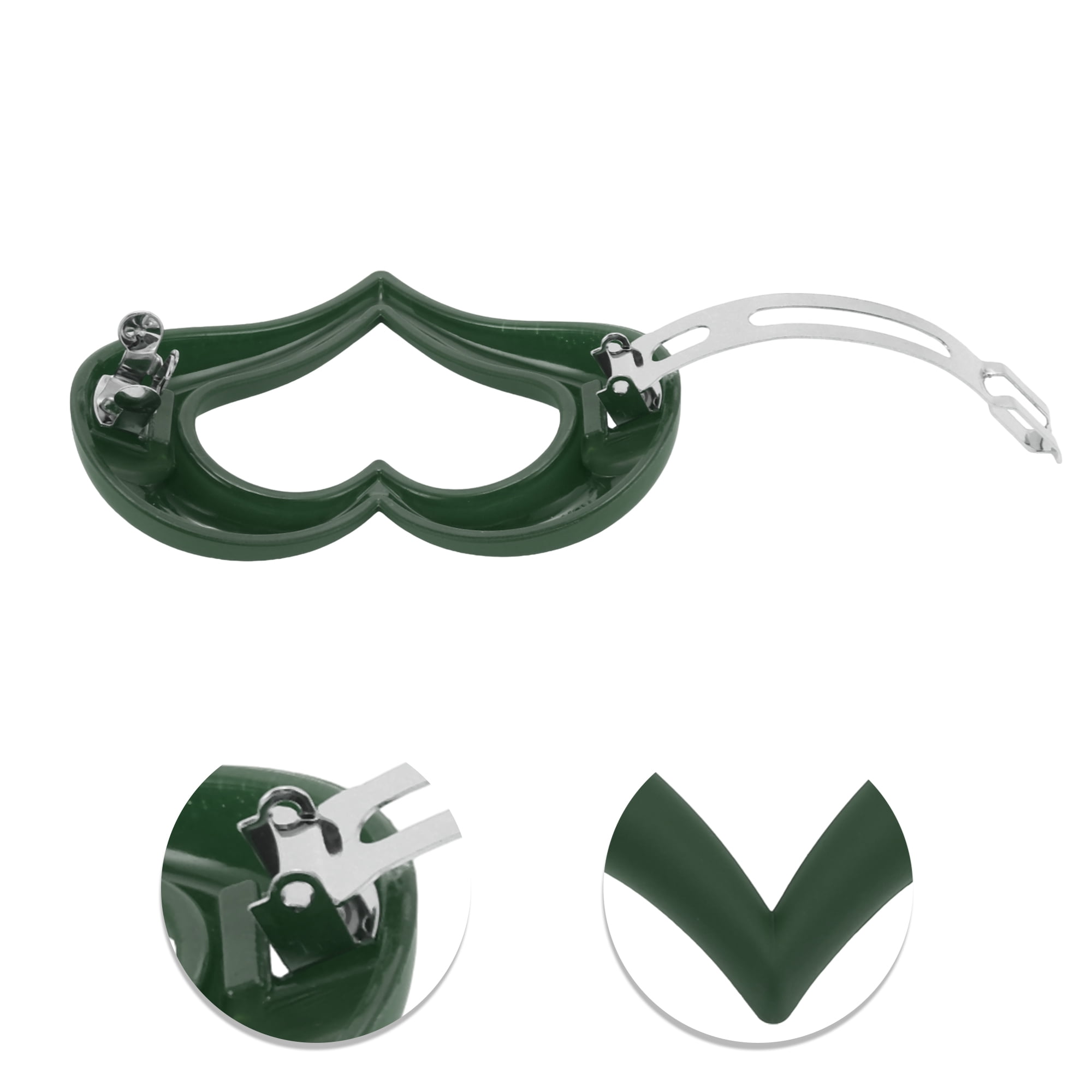 Unique Bargains Classic Unique Design Heart Hairdo Clips Green