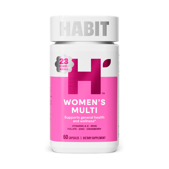HABIT Women’s Multivitamin, Supports Health & Wellness, Vitamins A-E, Iron, Folate, Zinc, 60 Capsules