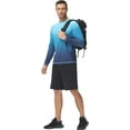 thumbnail image 4 of Tyhengta Men's Long Sleeve Swim Shirts Rashguard UPF 50+ UV Sun Protection Shirt Athletic Workout Running Hiking T-Shirt Swimwear Blue Gradient L, 4 of 7
