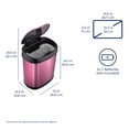 thumbnail image 6 of Nine Stars Automatic Bathroom Trash Can, 3.2 Gallon Stainless Steel, Motion Sensor Hands-Free Soft-Close Lid Garbage Bin, Burgundy, 6 of 7