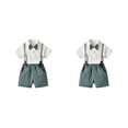 thumbnail image 3 of Qarigey Camisa de manga corta de verano para niños, conjunto de pantalones, fiesta, banquete, boda, pajarita para niños, ropa, pantalones Type8 NO8, 3 of 6