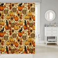 thumbnail image 2 of Manfei Autumn Harvest Print Shower Curtain 72Wx78L,Vintage Halloween Raven Bath Curtain, 2 of 5