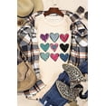 thumbnail image 4 of POGLIP Women's Khaki Valentines Multi Pattern Heart Print T Shirt, 4 of 6