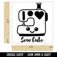 thumbnail image 2 of Sew Cute Kawaii Sewing Machine Self-Inking Rubber Stamp Ink Stamper - Brown Ink - Small 1 Inch, 2 of 7
