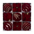 thumbnail image 6 of 35-Piece Burgundy Christmas Ornament Set, Red and Gold Glitter Christmas Balls, 2.36 Inch Shatterproof Tree Ornaments with Stars and Bows, 6 of 6