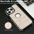 thumbnail image 6 of Allytech Business Case for iPhone 13 Pro, Premium Vegan PU Leather Luxury Elegant Slim Fit Shell, Logo Hollow View Shockproof Non-Slip Protective Cover for iPhone 13 Pro - Apricot, 6 of 6