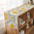 thumbnail image 6 of Yellow White Floral 60 Inch Table Runner, Spring Botanical Watercolor Flowers Farmhouse Dresser Scarf Cotton & Linen Tablerunner for Dining/Kitchen Island/Holiday Party Décor 13" x 60", 6 of 9