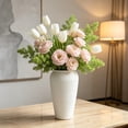 thumbnail image 4 of Vase for Home Decor - Boho Vases for Flower, Modern Textured Vase for Centerpieces, Living Room, Kitchen, Fireplace, Entryway Decor White, 4 of 6