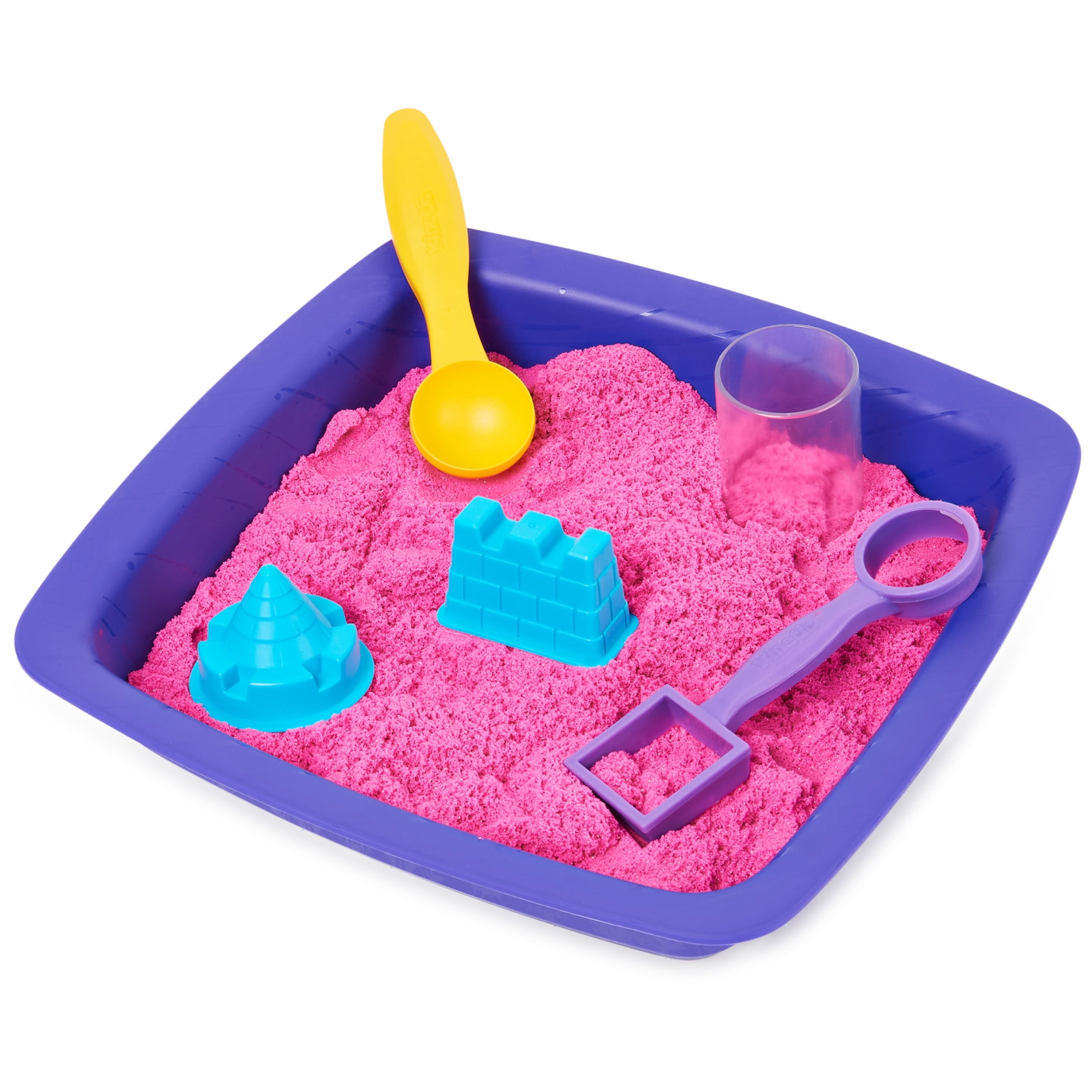 Kinetic Sand Sparkle Sandcastle Set w/ 1lb Pink Shimmer Kinetic Sand
