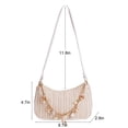thumbnail image 3 of Spencer Small Hobo Bag Purses Straw Handbag for Women Top Handle Tote Handbag with Zipper Ladies Shoulder Bag, White, 3 of 11